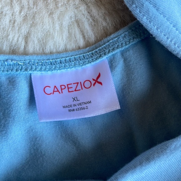 Capezio | Light Blue Capped Sleeve Ballet Leotard | XL - Picture 6 of 9